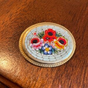 Vintage Italian mosaic pin